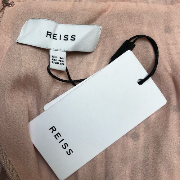Reiss Freddie Paisley Print Maxi Dress Nude 10 - Picture 12 of 12